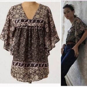 Anthropologie Sunner Silk Kimono Top Size Medium